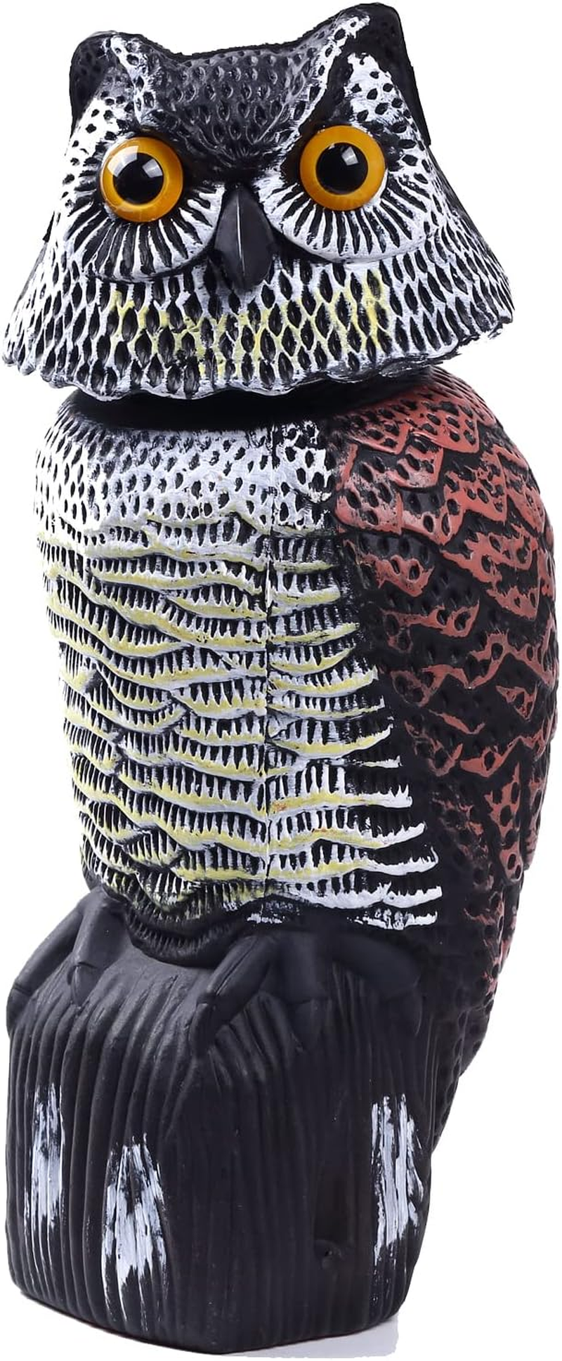 Fake Owl Decoys to Scare Birds Away, Rotating Head Sculptures, Nature Enemy Scarecrow Plastic Statues, Pest Repellent, Bird Control and Pigeon Deterrent Outdoor Yard, Garden Protectors