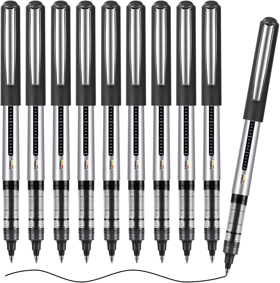 12 Schwarze Gelstifte – 0,5 Mm, Schnell Trocknend, Für Schule & Büro