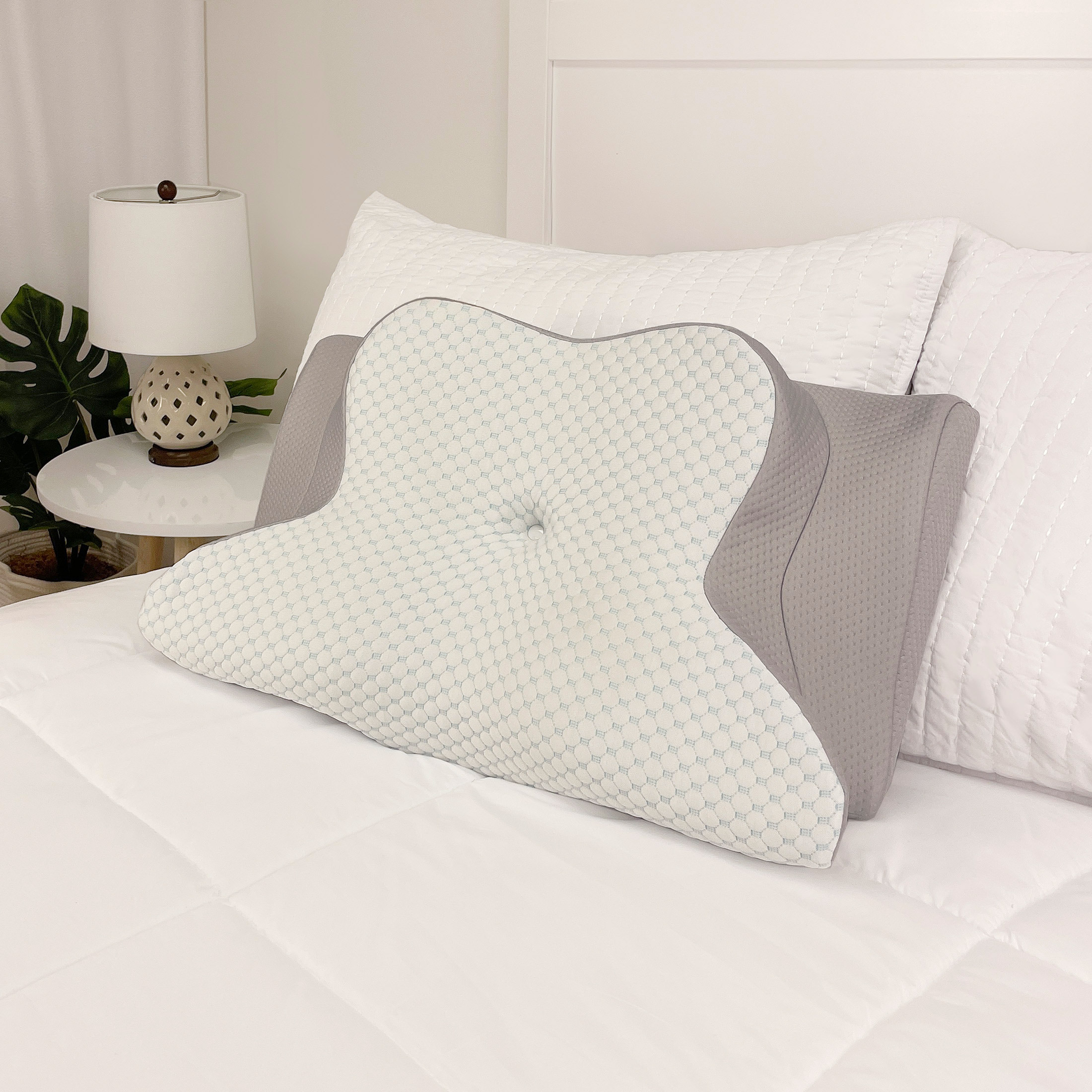 Dream Plush Side Sleeper Pillow with Cooling Cover, Ergonomic, Memory Foam Core