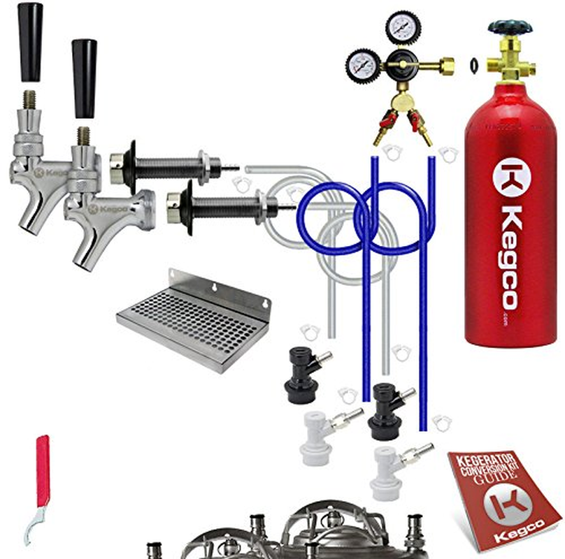 EBDHCK2-5T Deluxe Homebrew Two Tap Door Mount Kegerator Conversion Kit with 5 Lb. Aluminum CO2 Tank