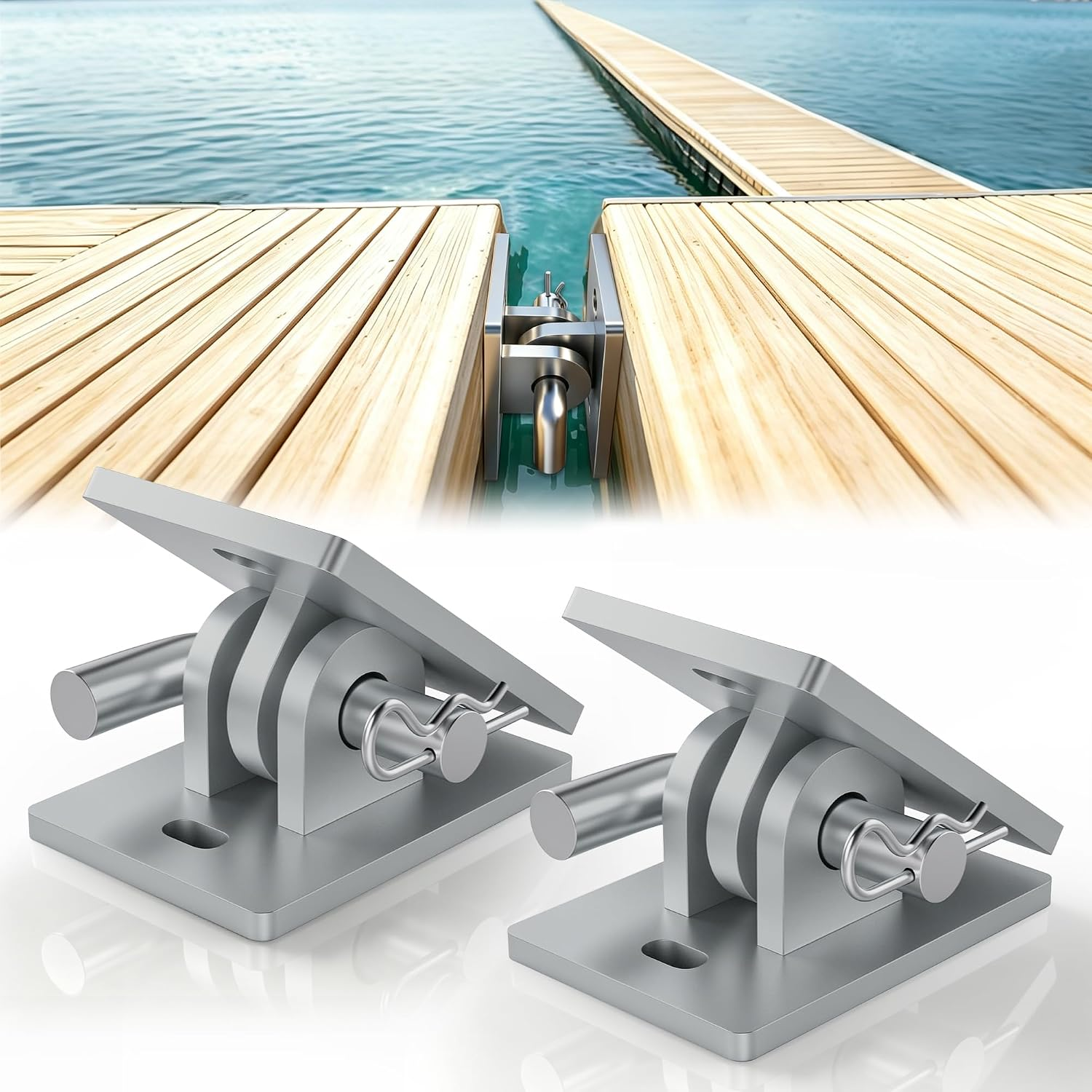2 Pack Floating Dock Hinges,Diy Dock Hardware Brackets,Boat Ramp Kit