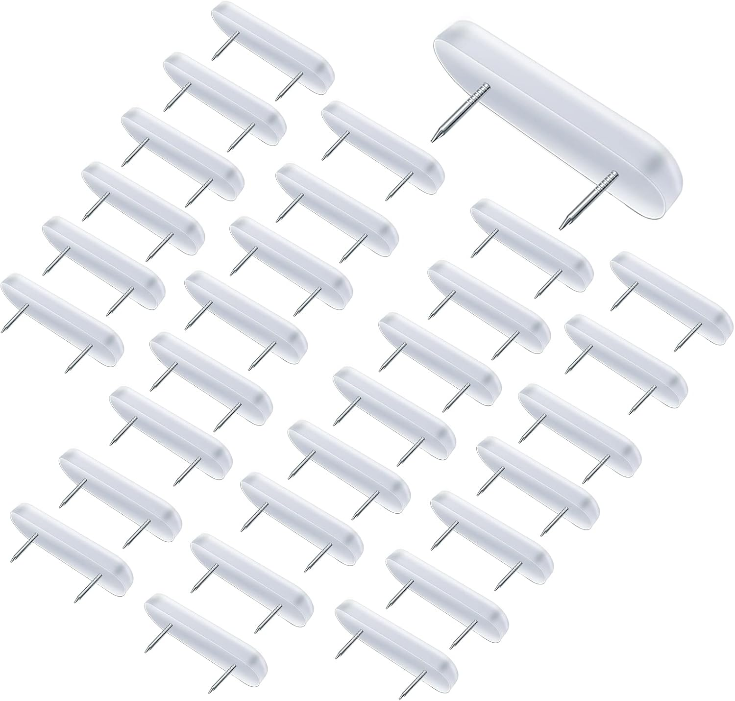 30-Piece Bed Skirt Pins or Holders - Plastic Head Double Bed Skirt Holding Pins for Upholstery, Slipcovers and Bedskirts