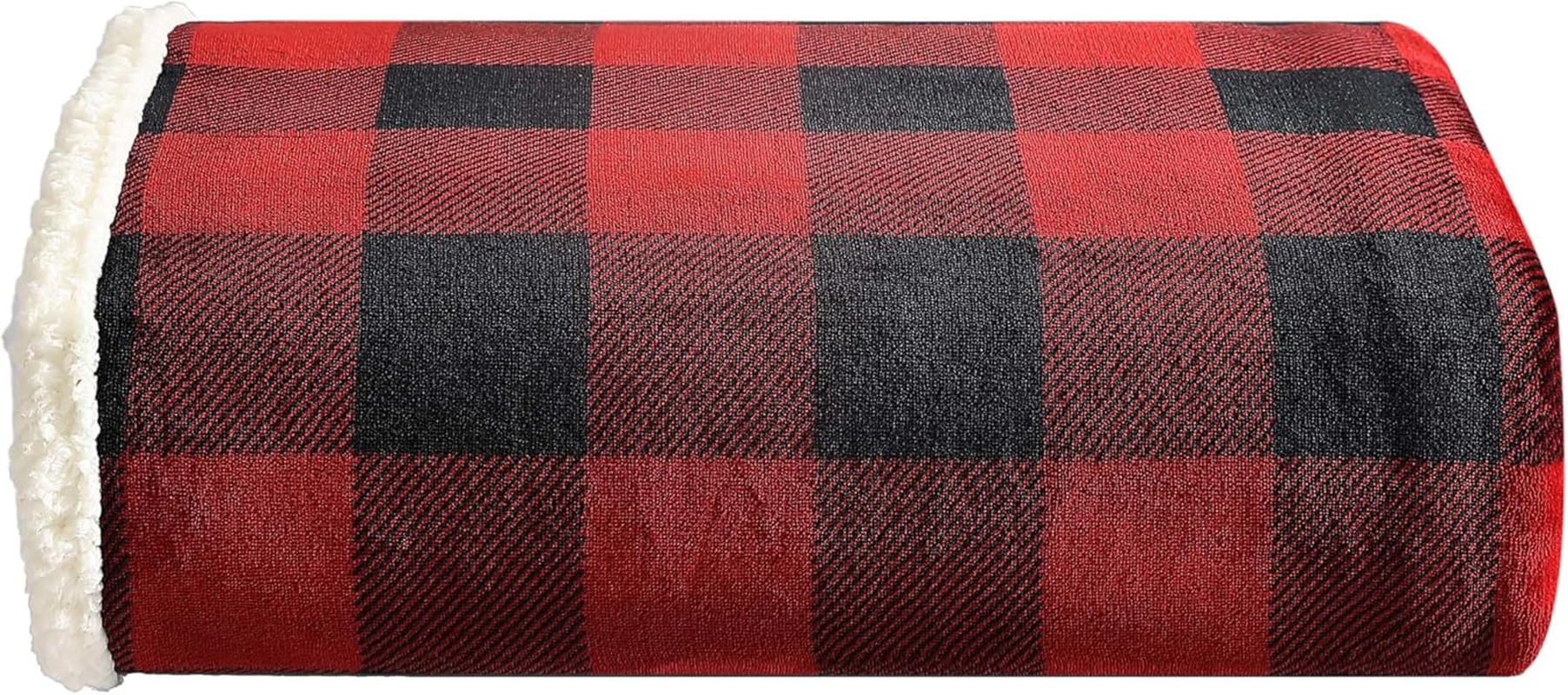 Eddie Bauer - Throw Blanket, Super Soft Reversible Sherpa Flannel Bedding, Ideal Christmas & White Elephant Gifts, Cozy Plaid Throw Blankets for Couch (Cabin Plaid Red, Throw)
