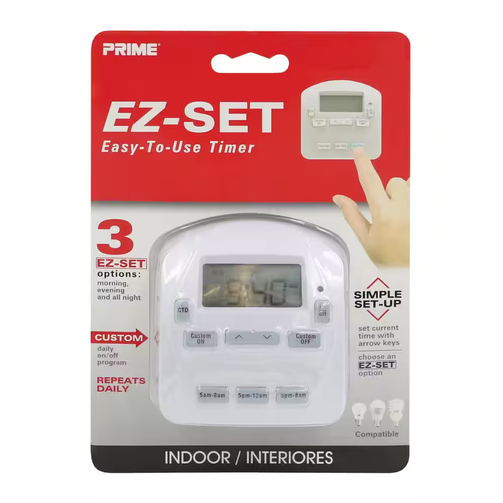 EZ-SET White 24 Hour Indoor Digital Timer 125 Volt