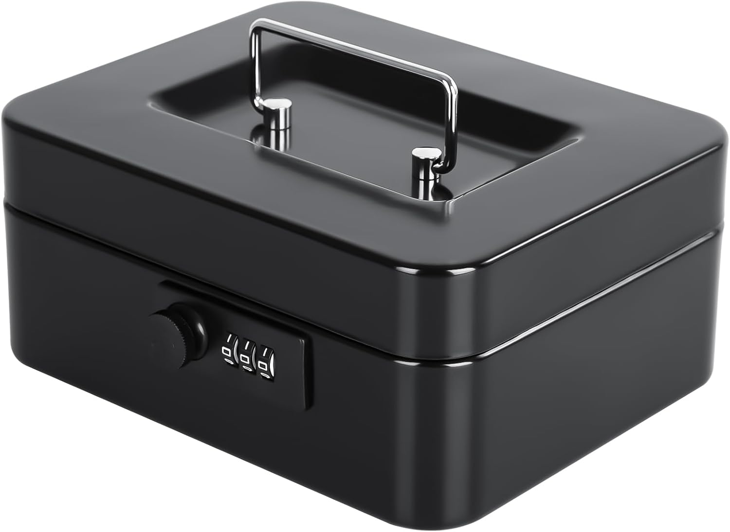 KYODOLED Cash Box with Combination Lock Safe Metal Money Box with Money Tray for Security Lock Box 7.87