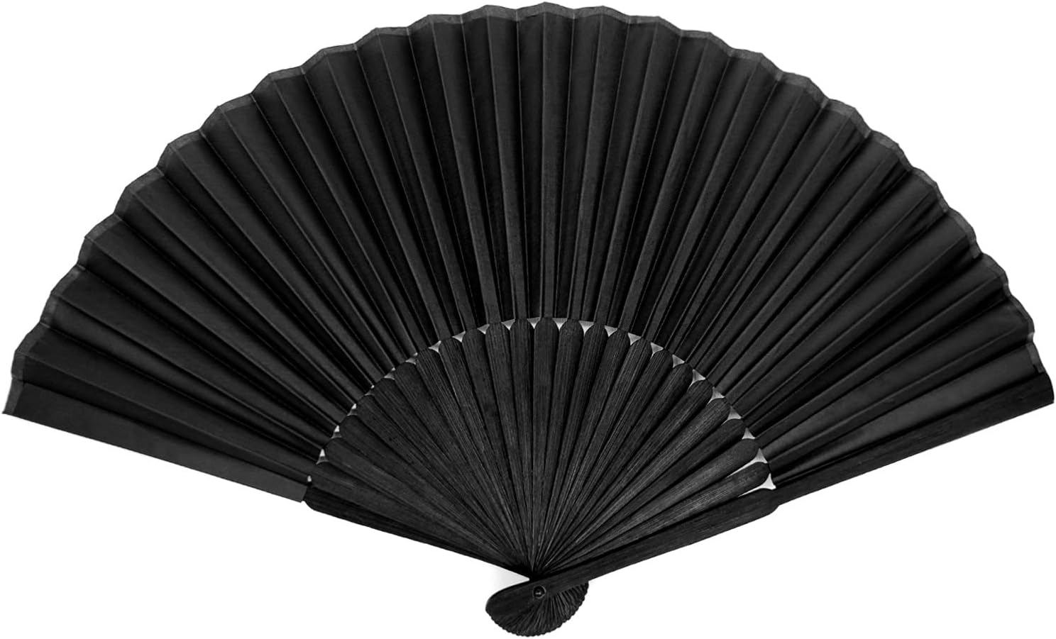 Black Folding Hand Classic Style Fan Fabric Bamboo Ribs Hand Held Chinese/Spanish Foldable Fan for Wedding, Party Favor, Performance, Dance, Home Decorations, Festival, Gift