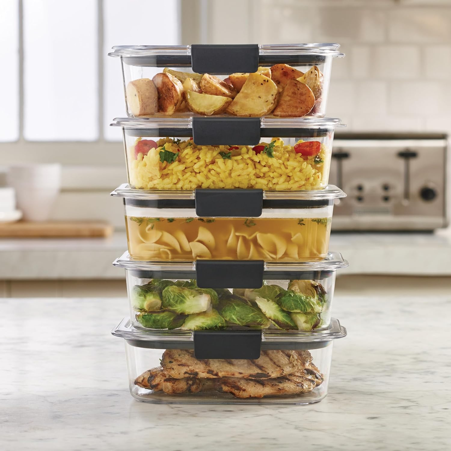 Rubbermaid Brilliance Food Storage Containers, BPA Free, Airtight Lids, Ideal... - Picture 7 of 15