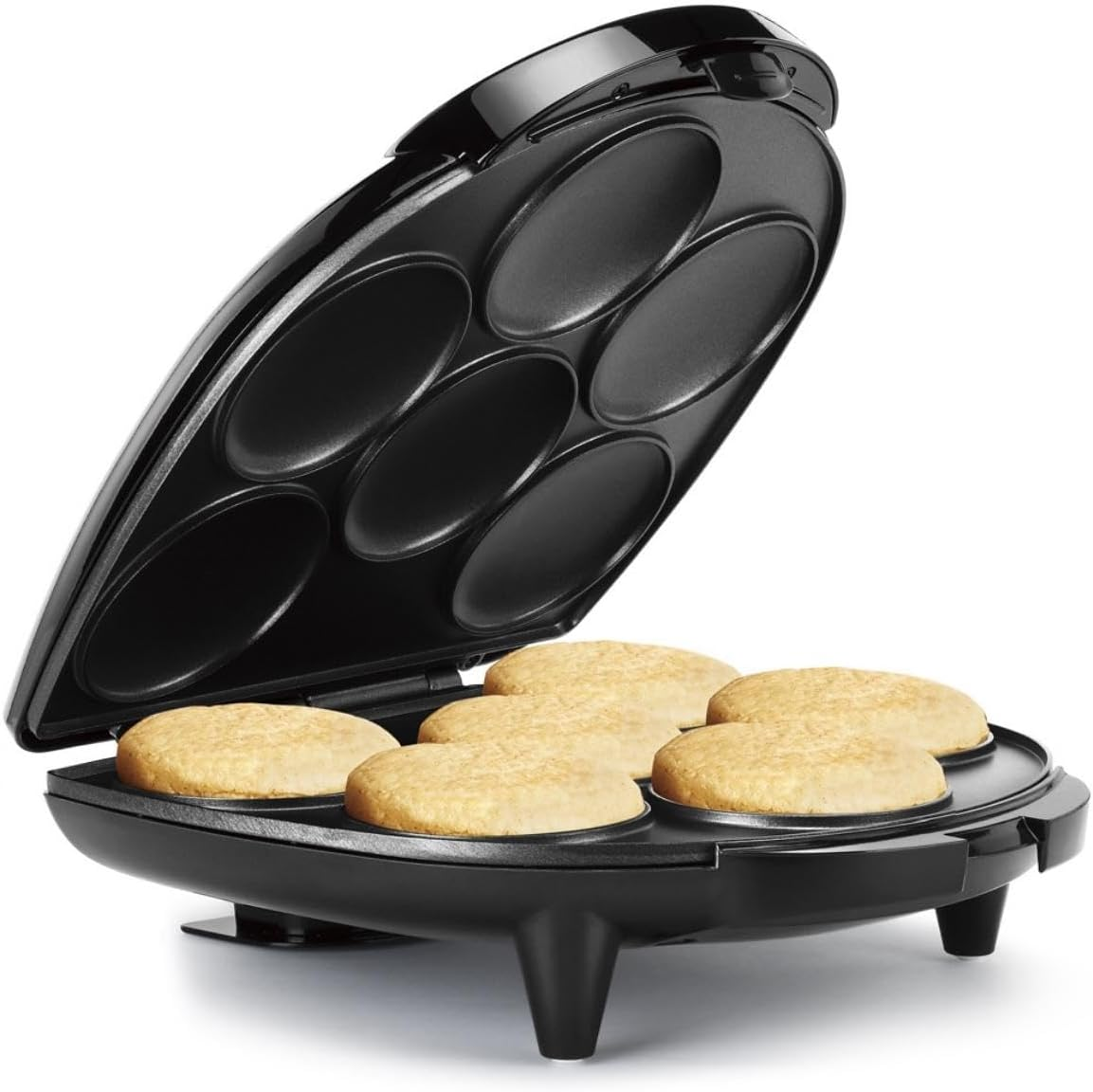 Maquina arepas 6secciones antiadherente facil uso panqueques tostiarepa negra