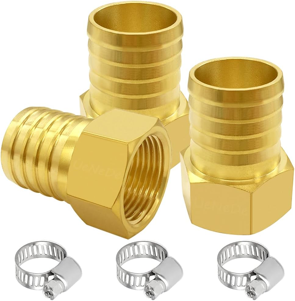 3PCS Brass Hose Barb Fittings 3/4