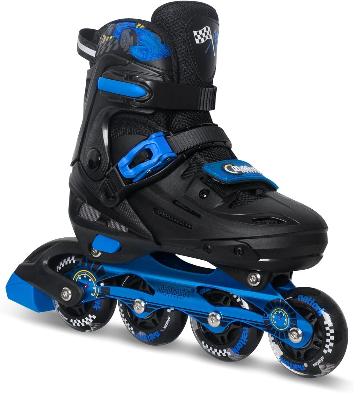 Kids Inline Skates Cool Racing Car Decorations Blades Roller for Boys Girls Adjustable All Light up Wheels Indoor Outdoor Birthday Gift