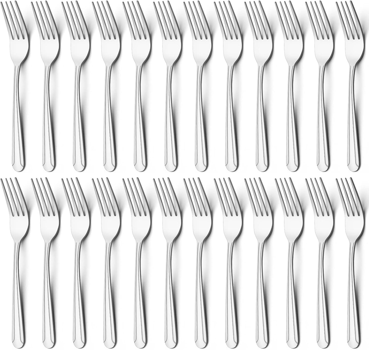 BEWOS 24 Pieces Dinner Forks Set, 8.2-Inch Stainless Steel Forks Silverware, Flatware Salad Forks for Home, Kitchen or Restaurant - Mirror Polished, Dishwasher Safe
