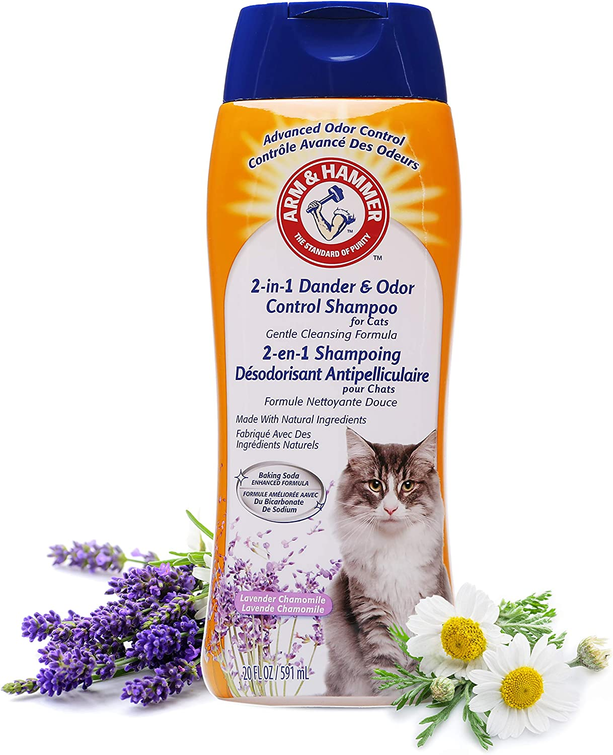 Arm & Hammer 2-in-1 Cat Shampoo - Deodorizing & Dander Reducing, 20 Fl Oz