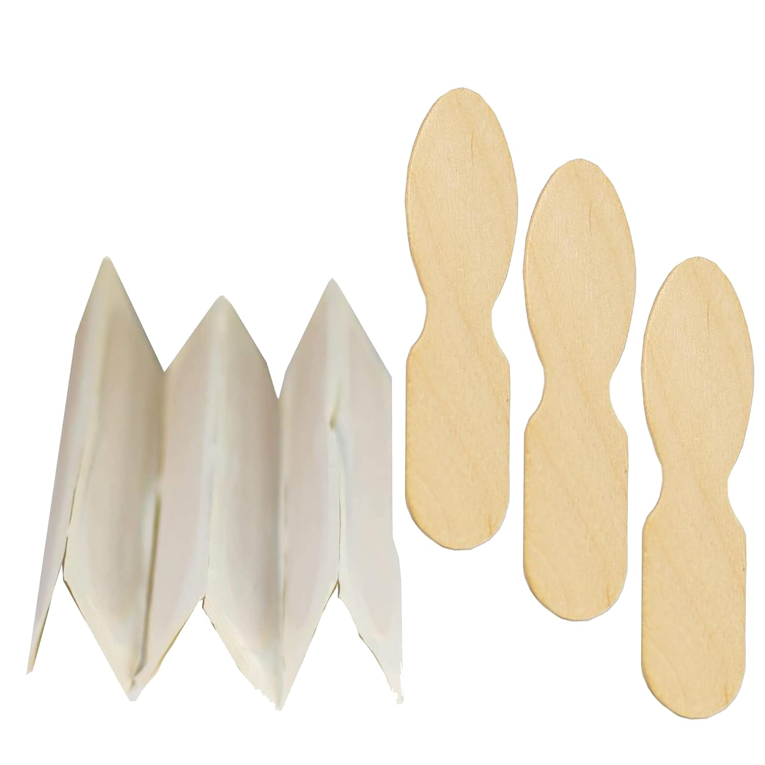 Wooden Wrapped Taster Ice Cream Paddle Spoon, Paper Wrapped, 3