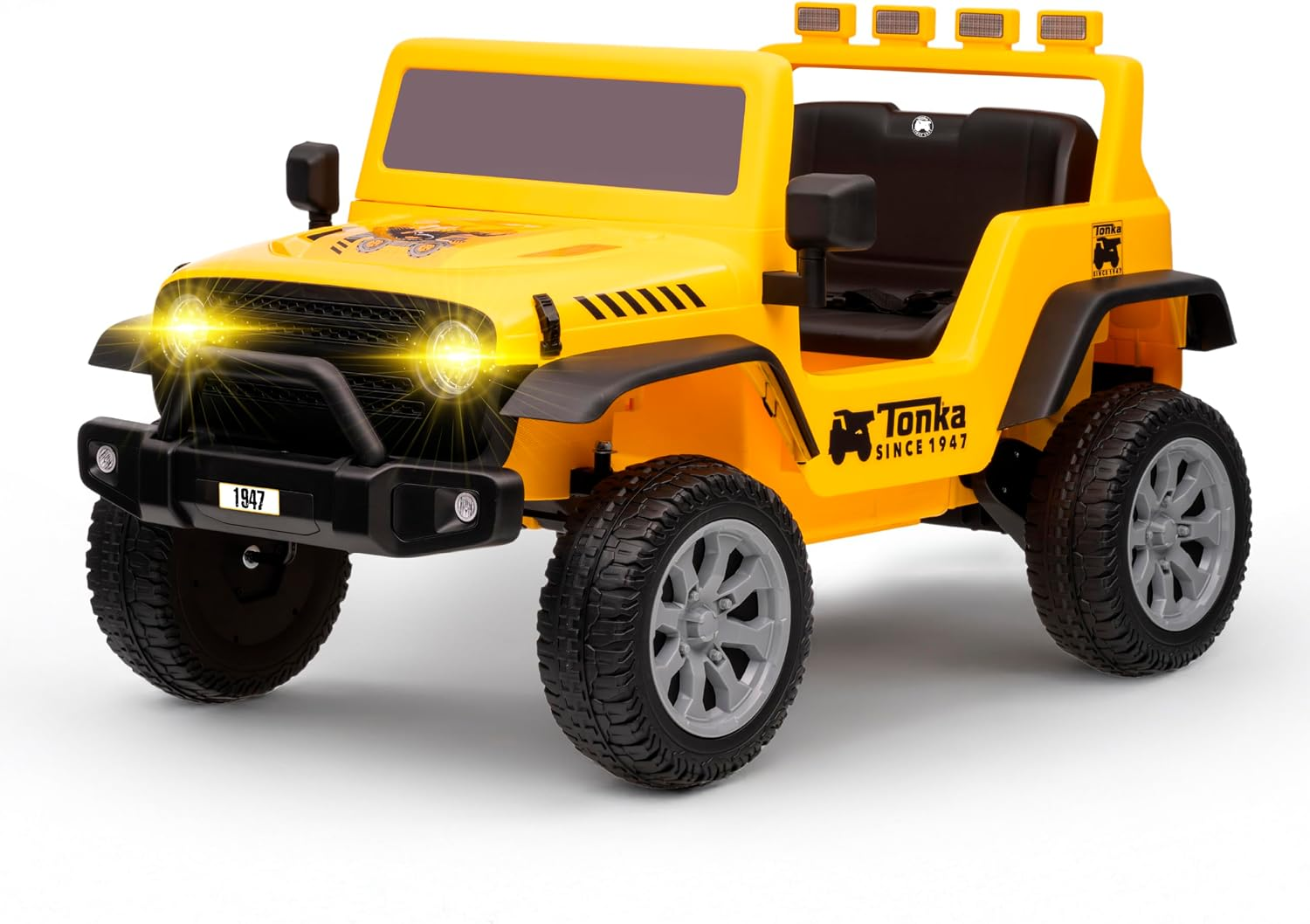 Tonka - 12V Kids Ride-On Jeep with Rechargeable Battery and LED Headlights