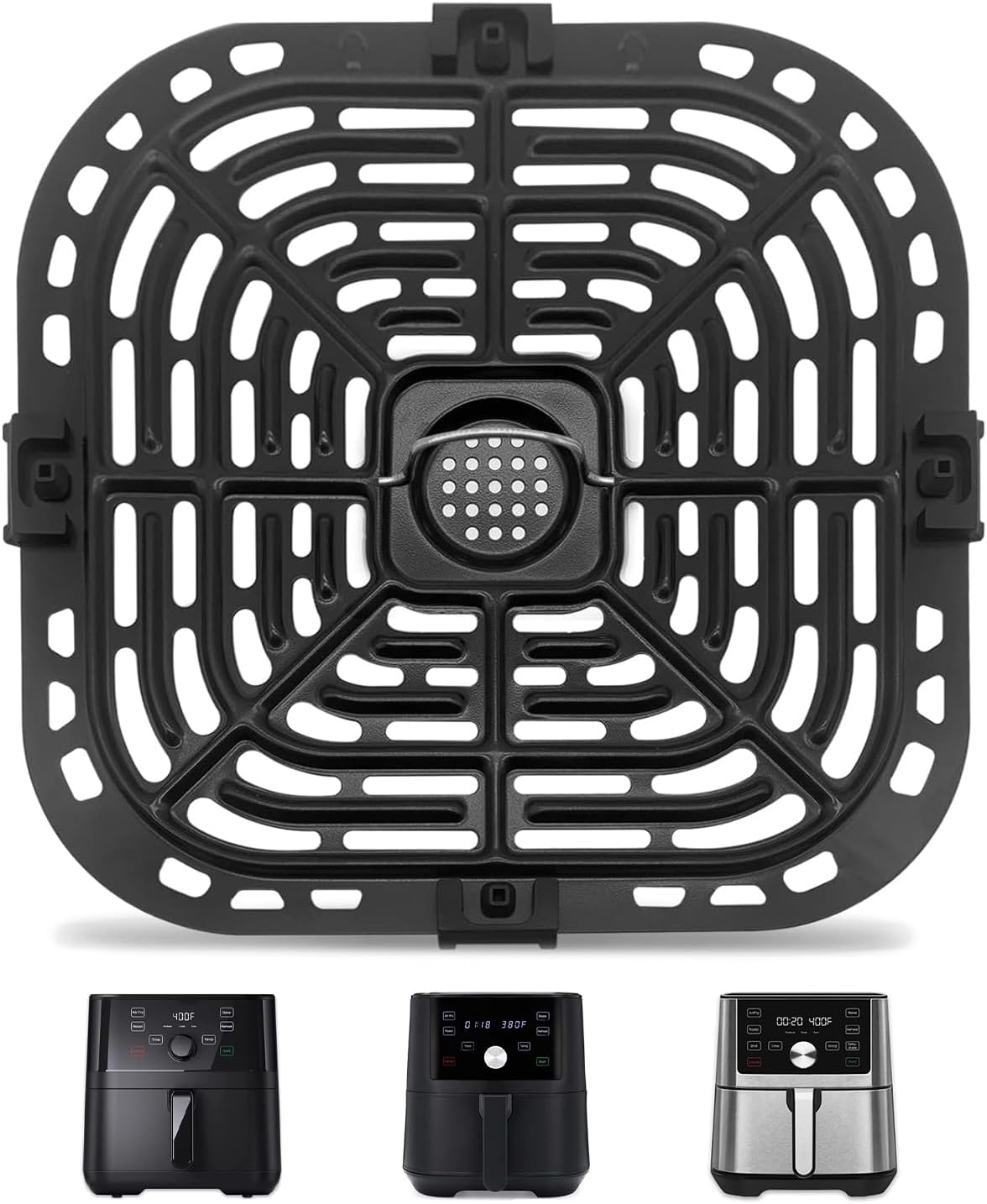 Air Fryer Accessories for Instant Pot Vortex 6 in 1 5.7QT 6 QT Gourmia GAF735 6 QT Air Fryer, Original Air Fryer Replacement Tray Grill Pan Plate Crisper Plate Rack Parts,Dishwasher Safe
