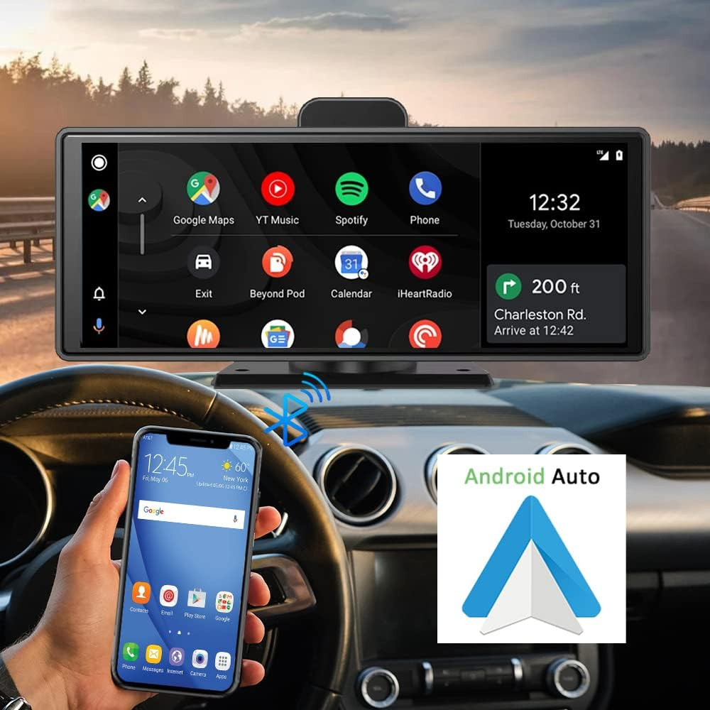 10" Portable Car Radio Touchscreen Dash Cam Wireless Carplay & Android Auto C... - Picture 4 of 14