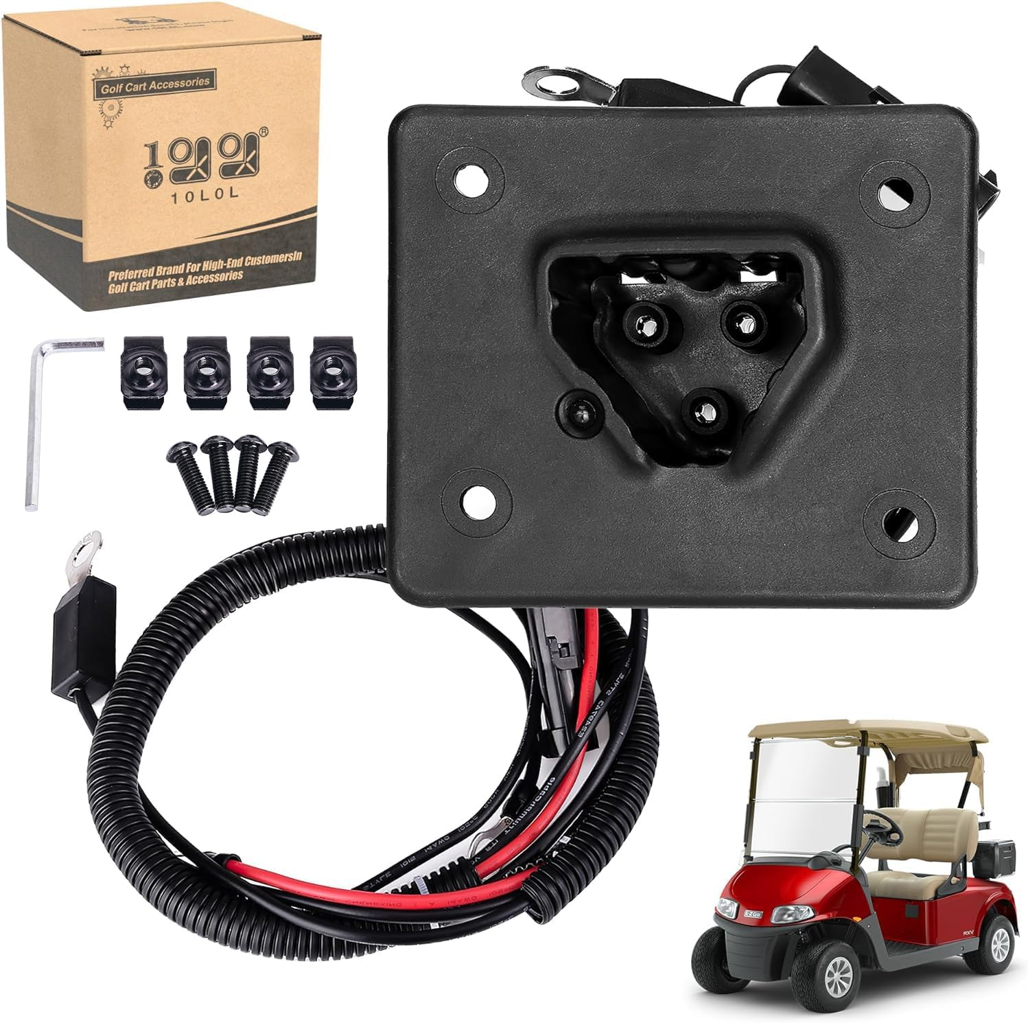 Golf Cart 48V Battery Charger Receptacle or Plug for EZGO RXV & TXT 2008-Up Electric, EZGO 2Five 2010-Up Delta-Q Charging Receptacle OEM# 602529