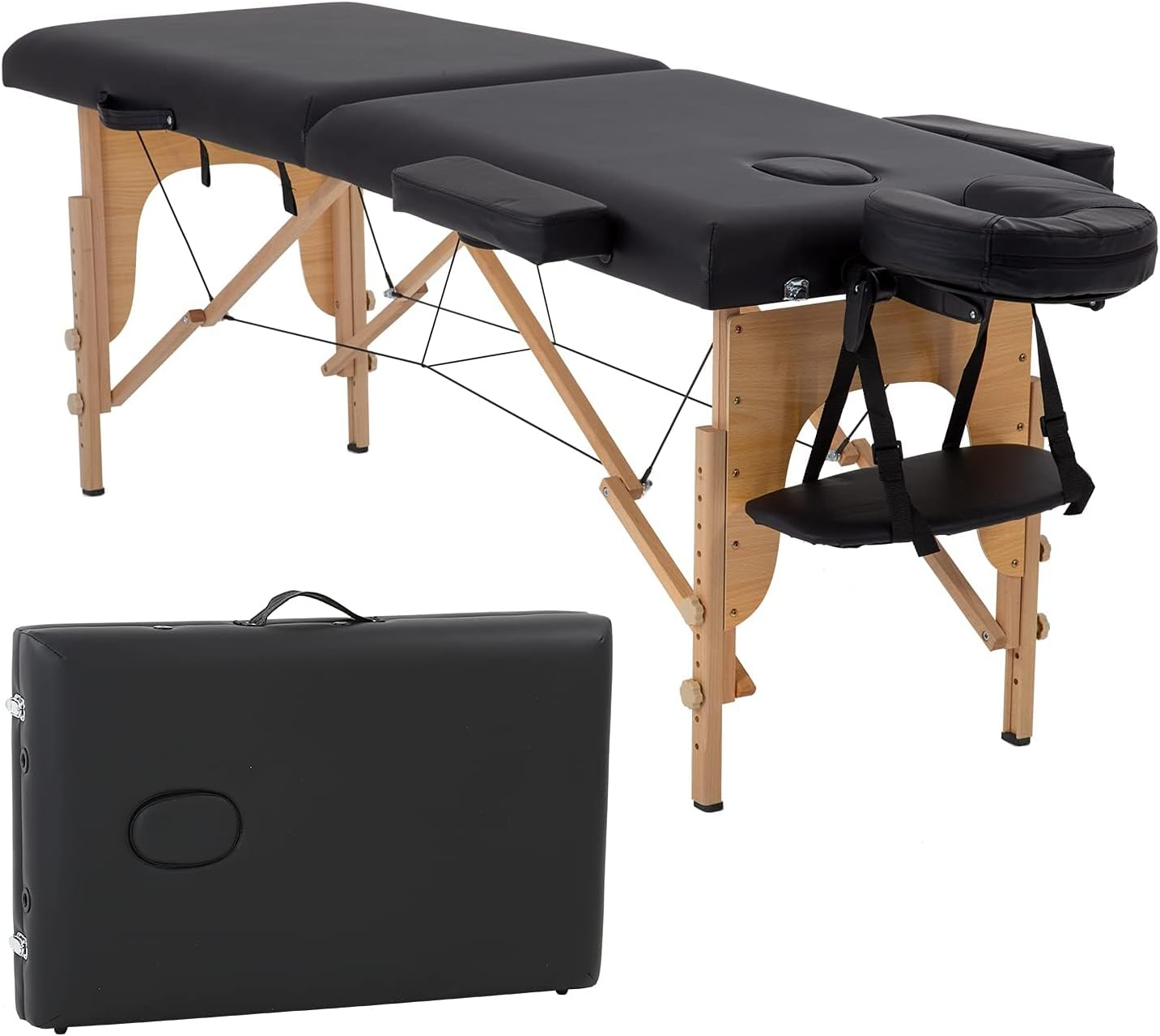 Bestmassage Massage Bed Portable Massage Table 24 Inche Wide Lash Bed Heigh Adjustable 2 Folding Spa Table with Non-Woven Bag for Spa Footmassage Facial Carespa Tattoo