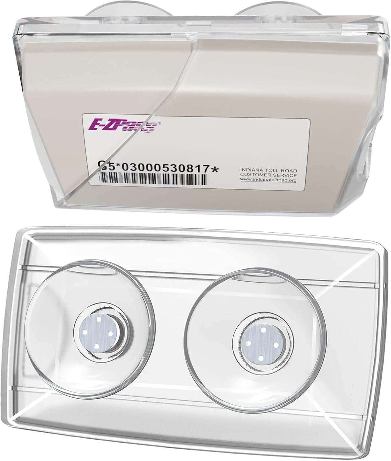 EZ Pass Holder for Windshield. Ezpass with Strong Suction Cups. Toll Pass Transponder Ipass Holder. (Clear, 1Pack)