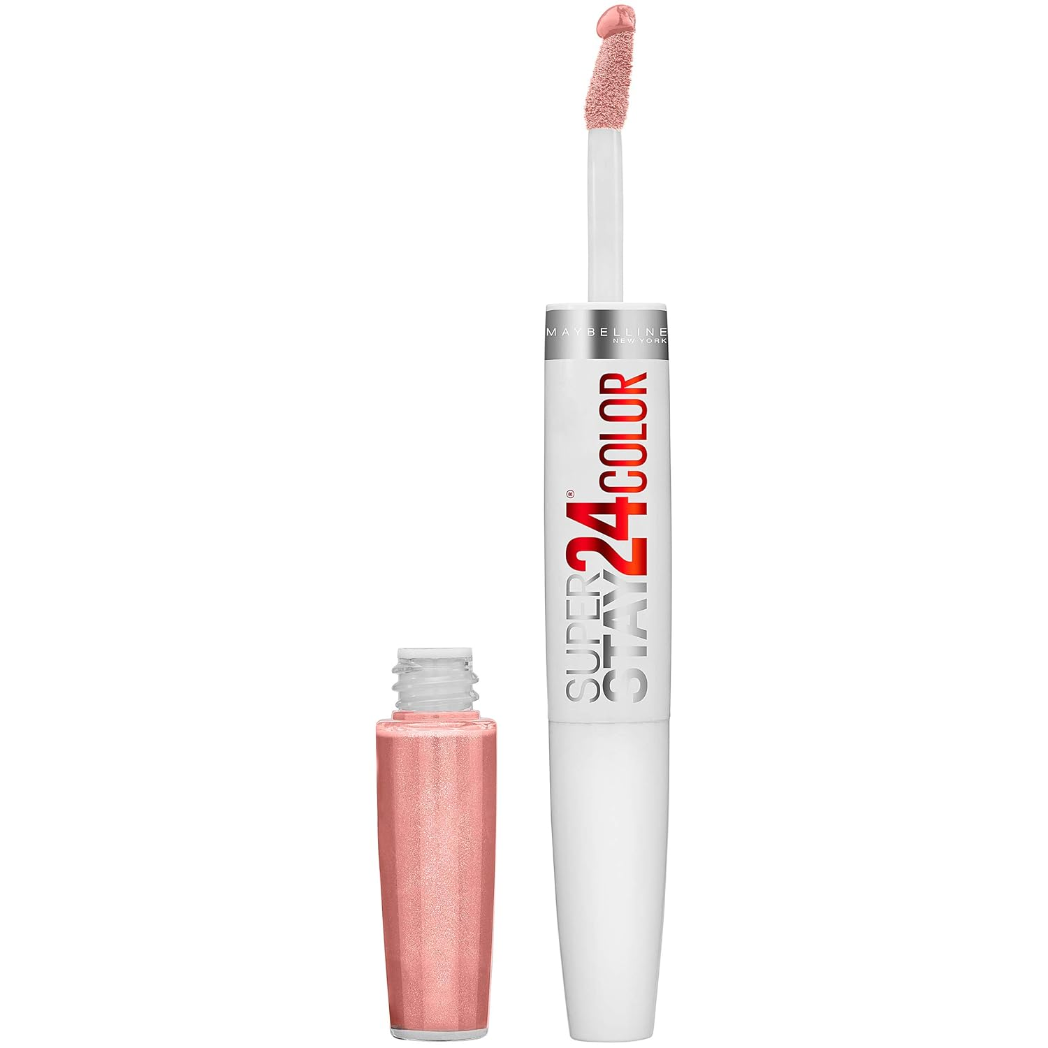 Super Stay 24, 2-Step Liquid Lipstick Makeup, Long Lasting Highly Pigmented Color with Moisturizing Balm, Constant Toast, Nude, 1 Count