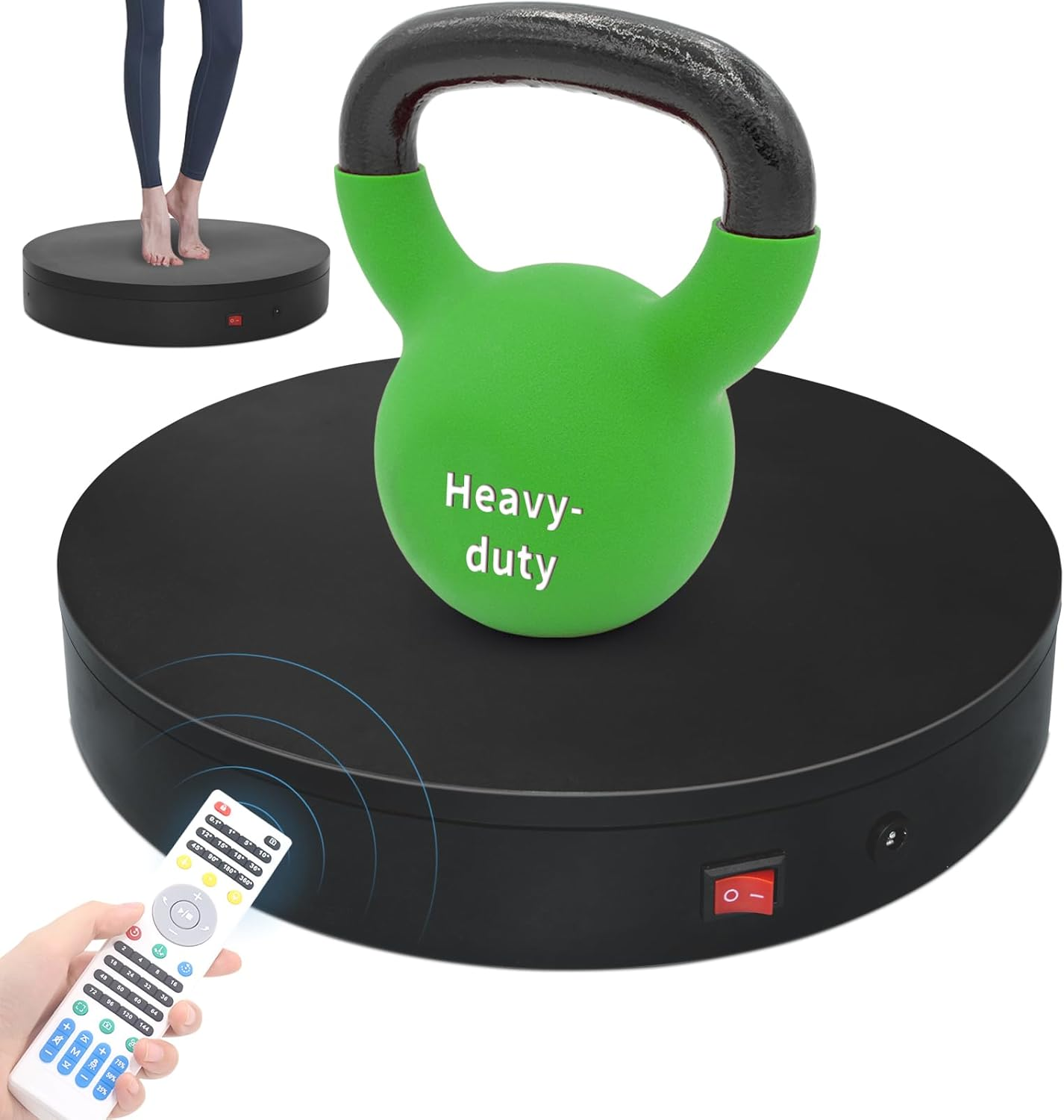 12.6In Remote Motorized Electric Turntable Rotating Display Stand Rotating Platform Photography Turntable Motorized Lazy Susan Base Giratoria Para for Photography,3D Scanner,(Load Range:88~300Lbs)