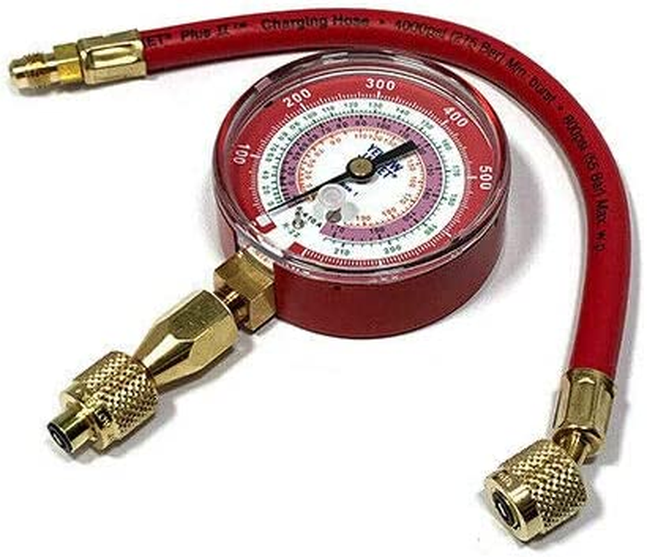 40344 Red Single Test Pressure Gauge (R22/R410A/R404A) W/12