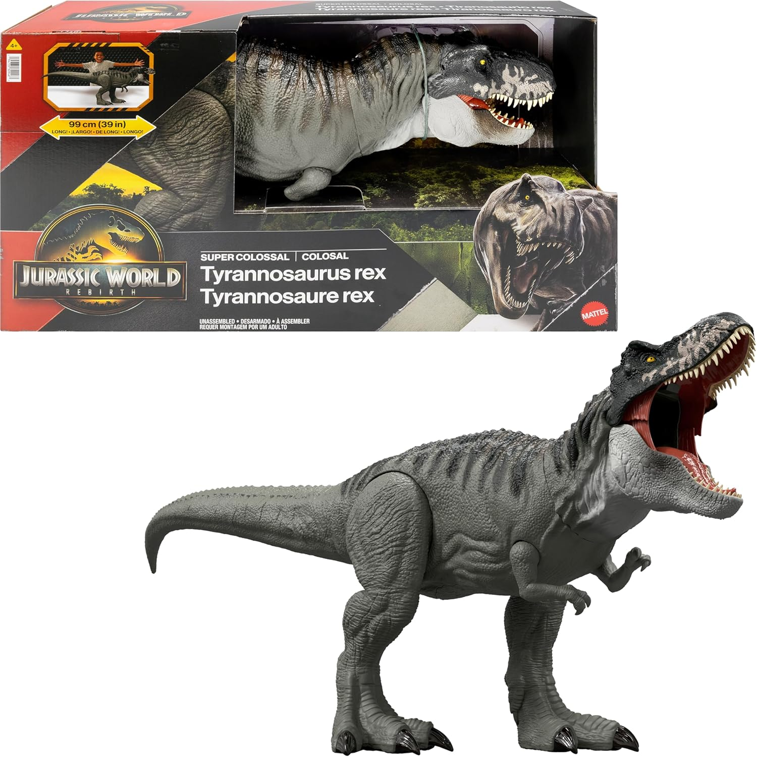 Mattel Jurassic World Rebirth Super Colossal Tyrannosaurus Rex Action Figure,... - Picture 2 of 13