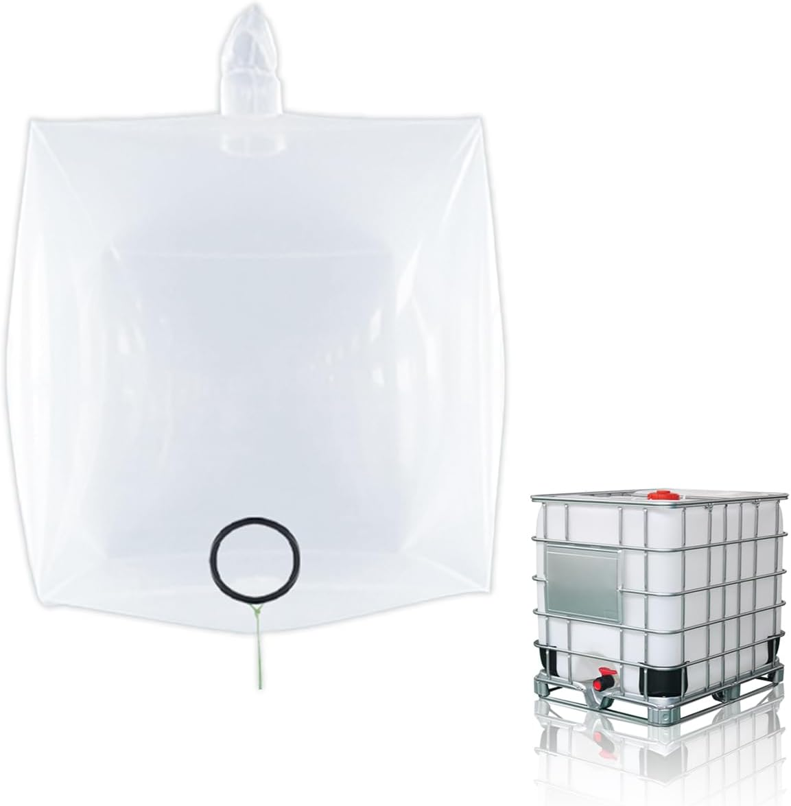 IBC Tote Cover,Ibc Water Storage Tank Liner Bag for 275 Gallon,20C Thickness Clear Protective Liner Bags,Protection Accessories for 1000L Rain Catcher Barrel(Only Lining Bag)