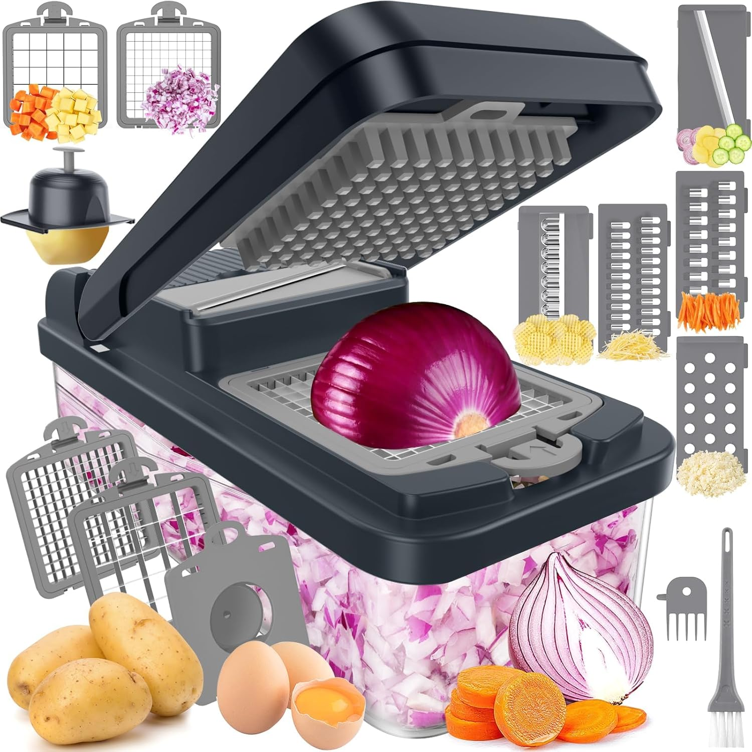 12 In 1 Manual Mandoline Vegetable Chopper Onion Dicer Veggie Slicer Food Cutter - View #11