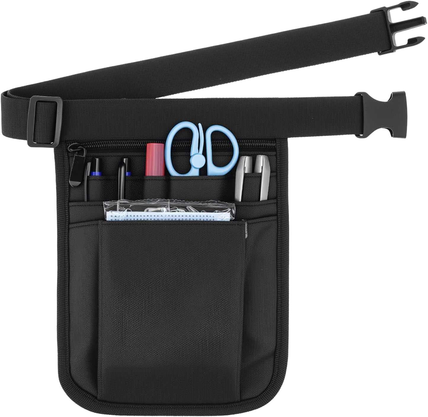 Medical Organizer Belt, Nurse Storage Bag Waist Bag Pouch for Medical Scissors Care Kit Tool, (Black, 10X7')