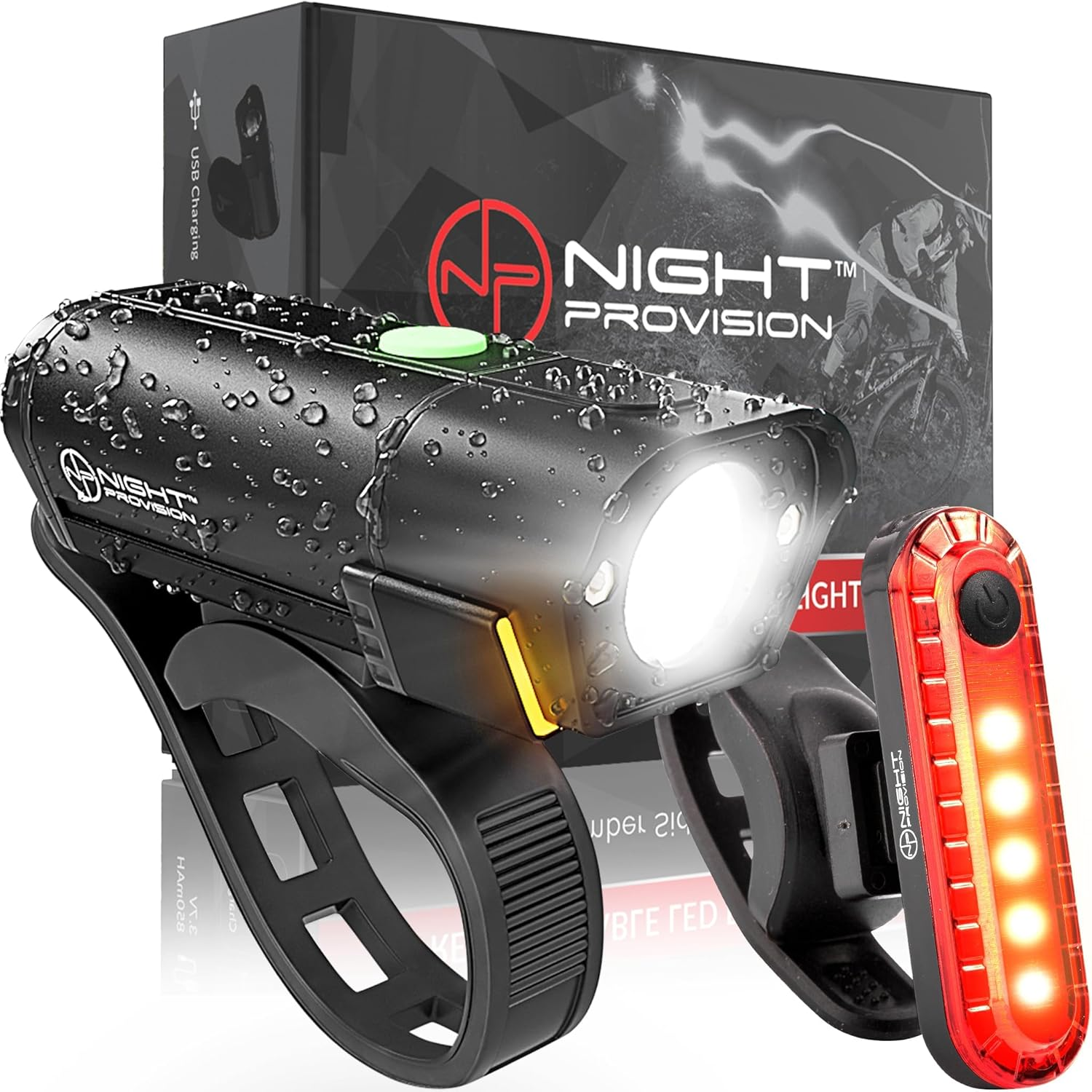 Bike Lights Front & Back – Bicycle Headlight & Taillight Set – Powerful 540 Lumens LED – USB-C Rechargeable – New 2025 Bike Safety Equipment for Night Riding (Optional - Premium Bike Bell)