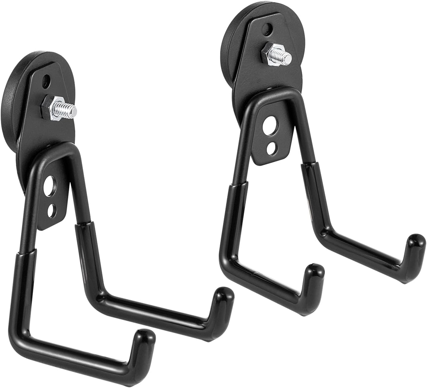 Heavy Duty Magnetic Hook,2Pcs Double Hook Storage Magnetic Hooks for Hanging Strong Metal Magnetic Hooks Garage Hooks for Storage Cabinet,Drill Driver,Pegboard,Tool Box,Garage Equipments (Black)