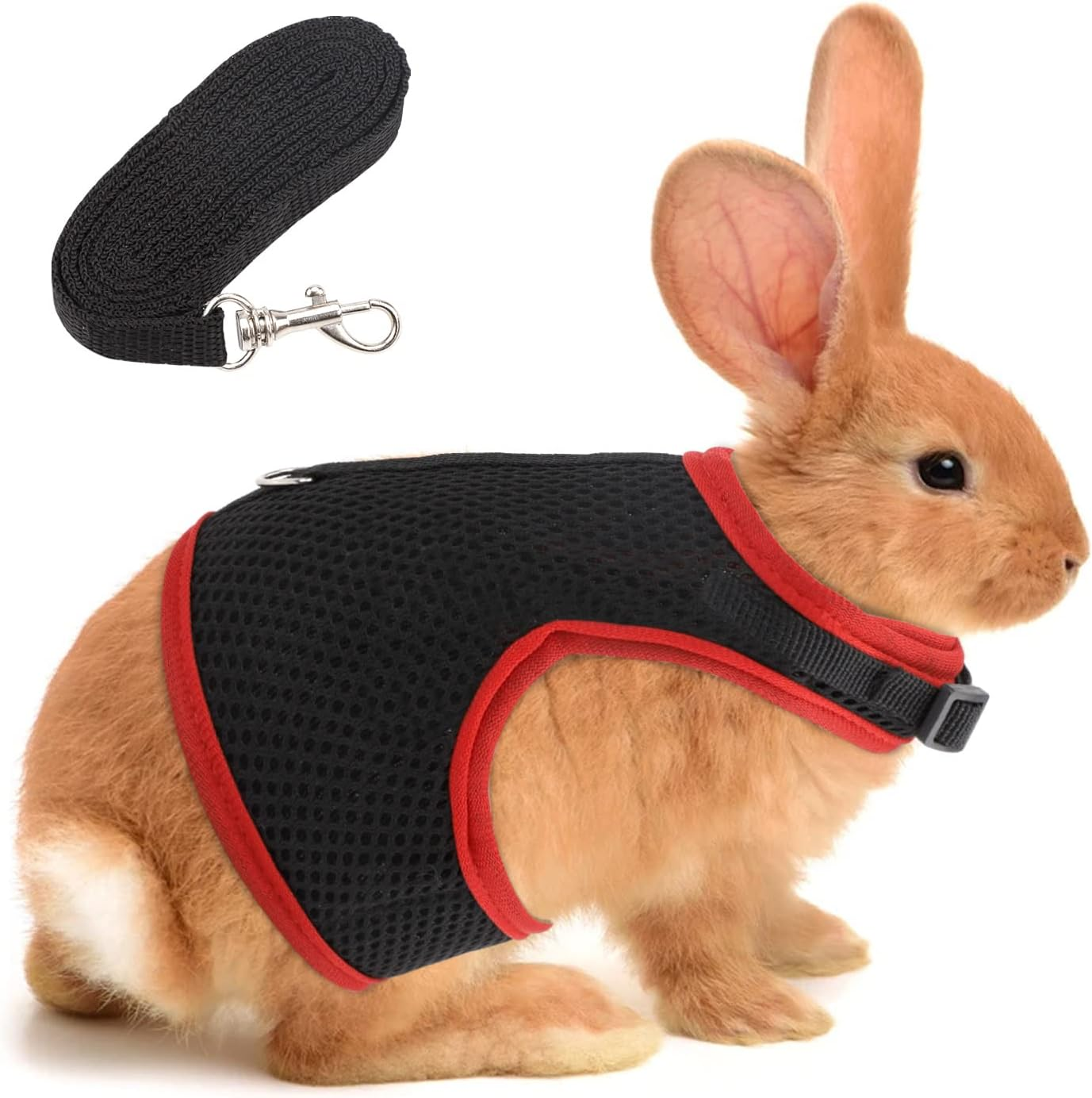Adjustable Rabbit Harness for Rabbits Guinea Pigs Small Animals with Lead Harness with Lead for Guinea Pigs for Small Pets, Rats, Iguanas, Hamster Ferrets, L