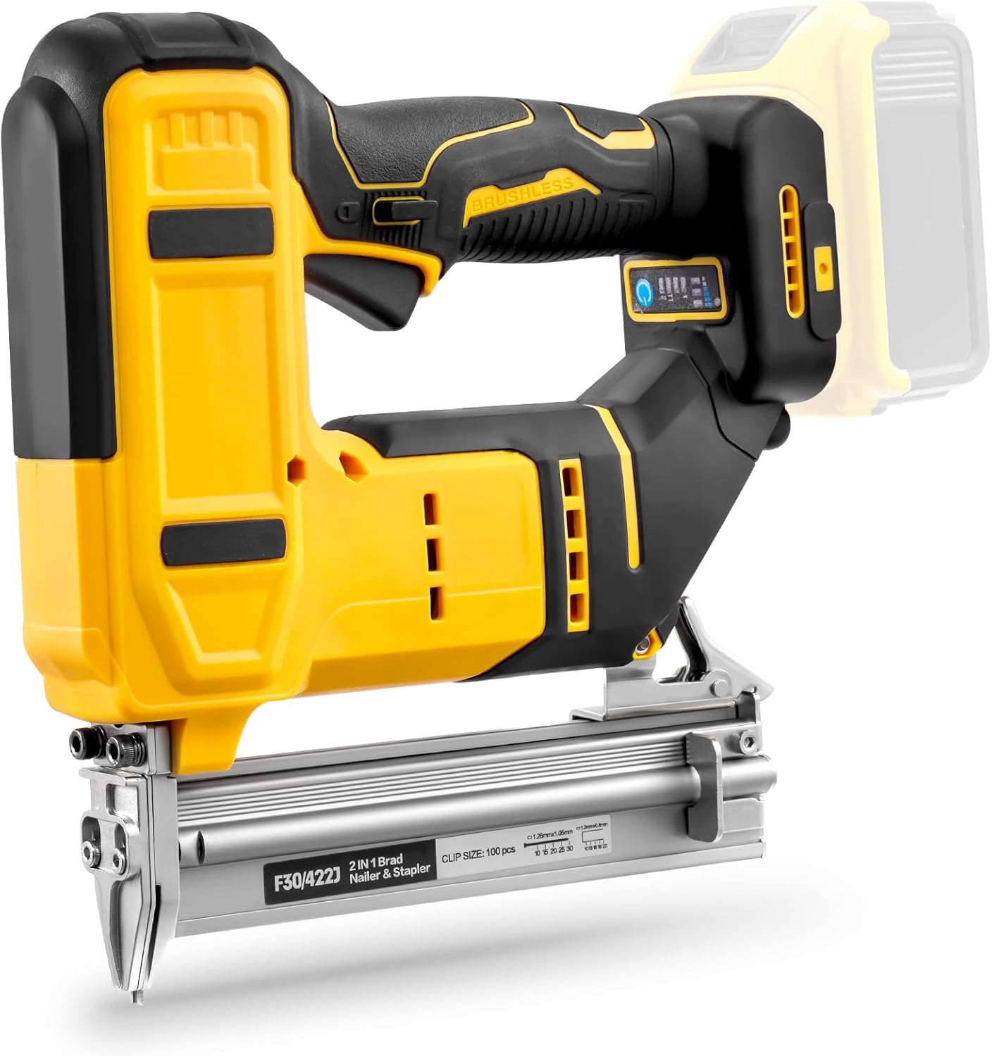 Cordless 18GA Brad Nailer for Dewalt 20V Max, 18 Gauge Nail Gun
