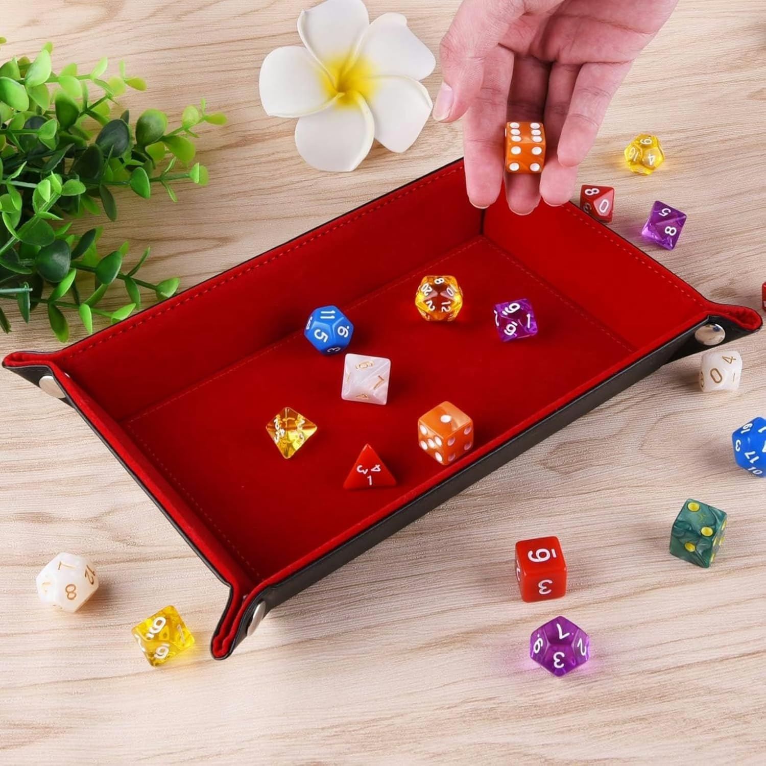HiLLeo DND Dice Tray 2pcs Rectangle Portable Folding Dice Rolling Tray for Du... - Picture 6 of 18