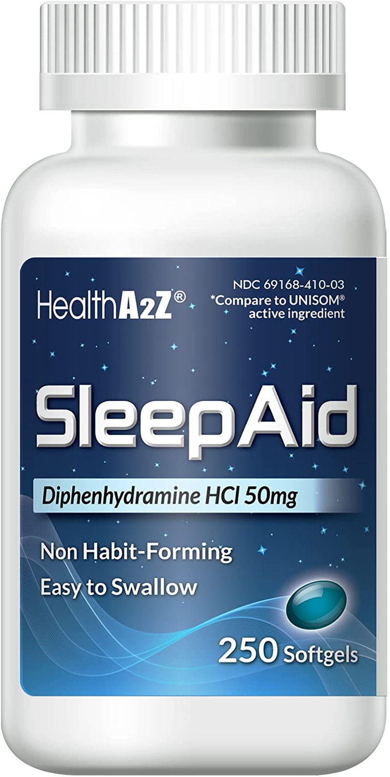 Sleep Aid, Diphenhydramine HCl 50mg, 250 Softgels, Supports Deeper Restful Sleep