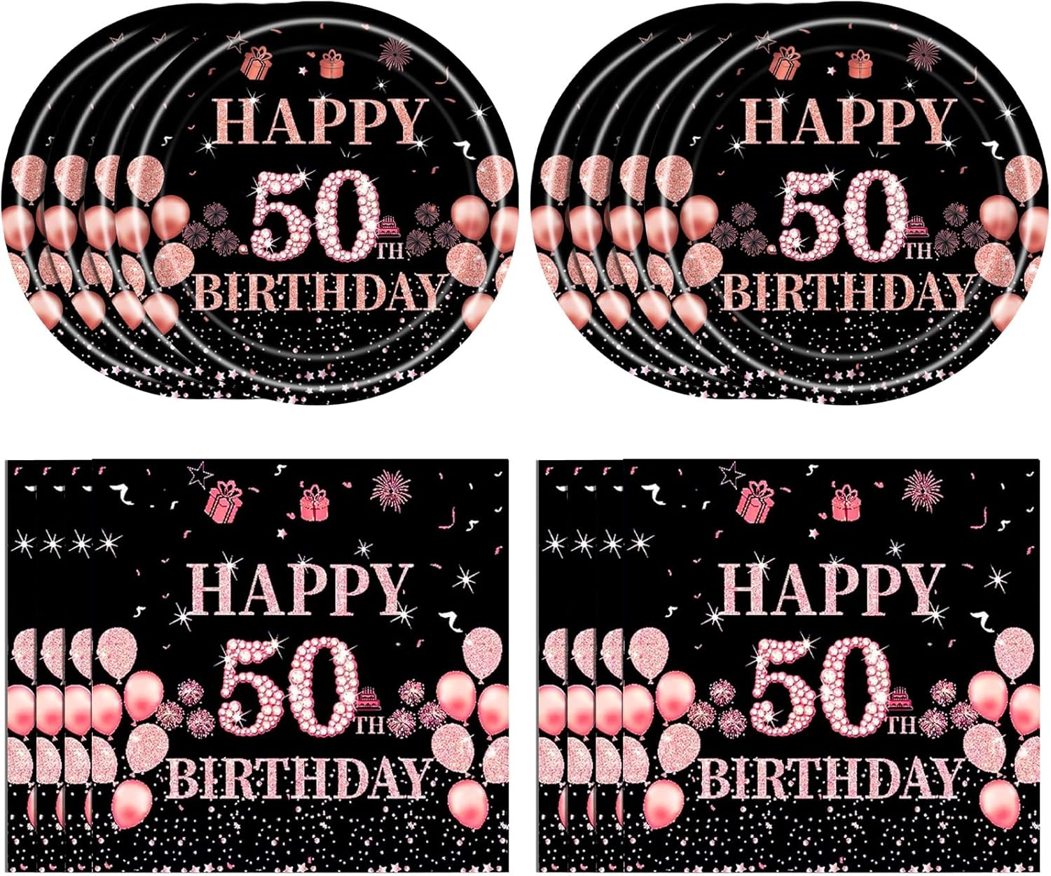 50Th Birthday Decorations for Her, Rose Gold 50 Years Old Birthday Supplies
