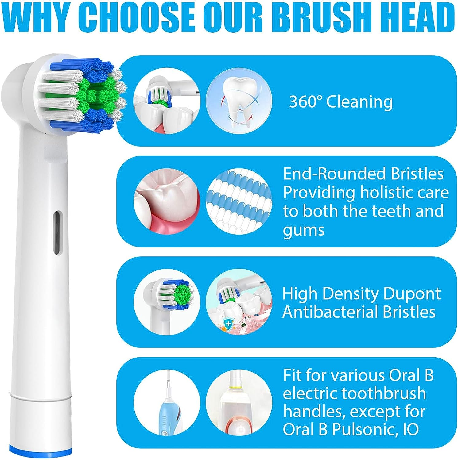 GENKENT Replacement Brush Heads Compatible With Oral B Toothbrush Precision C... - Picture 7 of 13