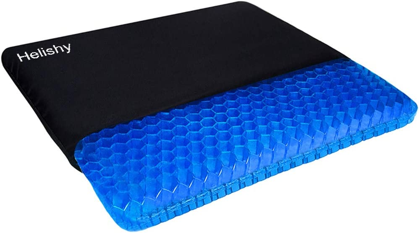 Gel Seat Cushion, Double Thick Egg Gel Cushion for Pressure Pain Relief, Breathable Wheelchair Cushion Chair Pads for Car Seat Office Chair (16X14X1.65Inch)