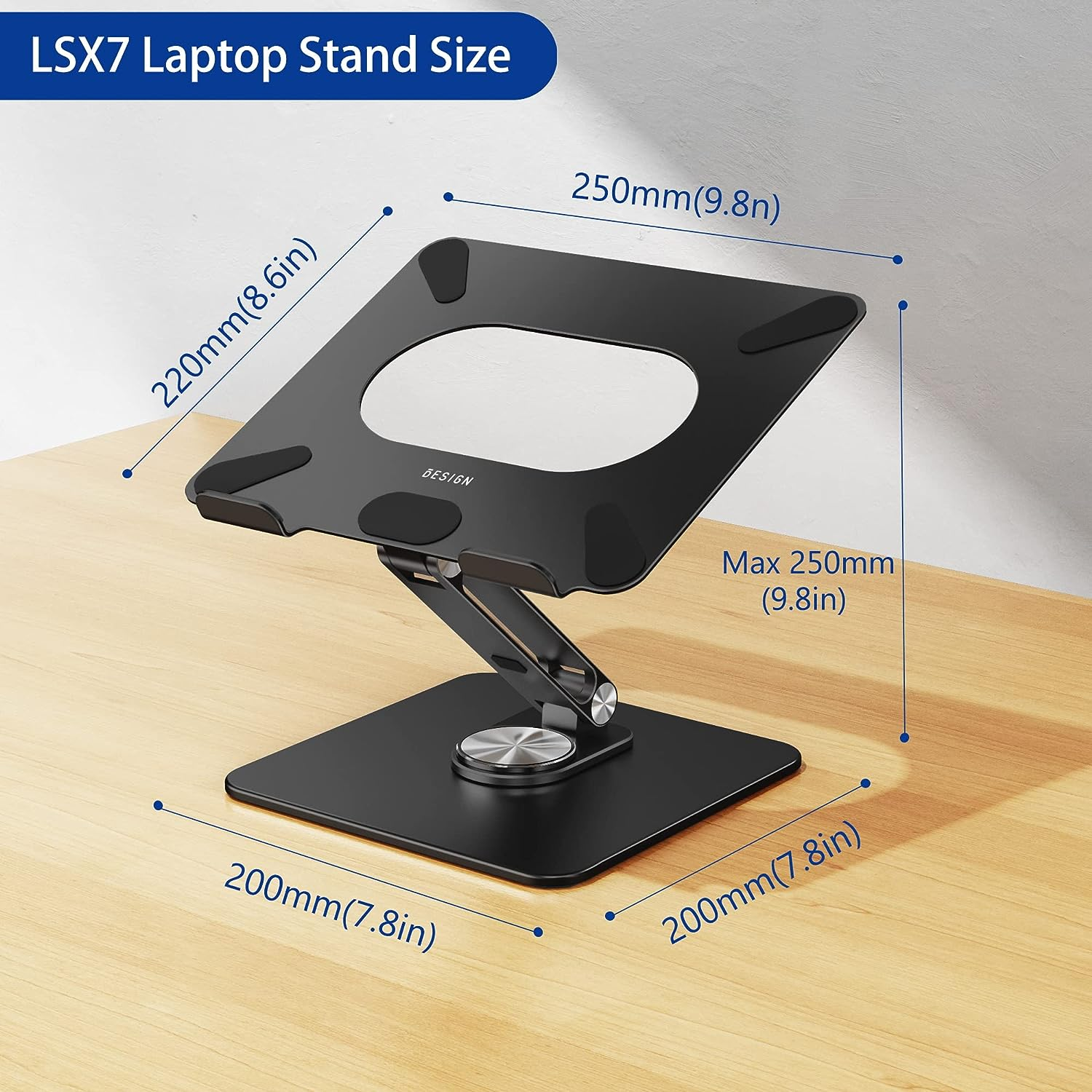 BESIGN LSX7 Laptop Stand with 360° Rotating Base, Ergonomic Adjustable Notebo... - Picture 6 of 14