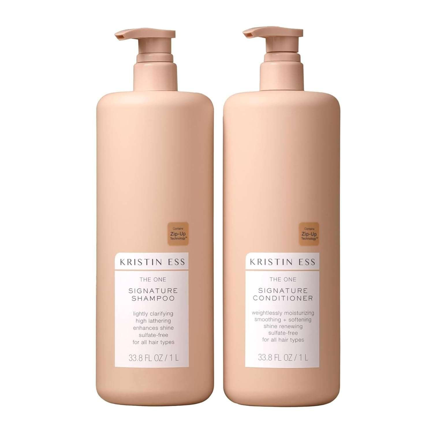 Signature Shampoo and Conditioner Set with Pumps | Daily Sulfate Free, Color Safe, Hydrating, Moisturizes, Adds Softness & Shine - Pear Fragrance, 33.8 Fl Oz Each 2-Pack