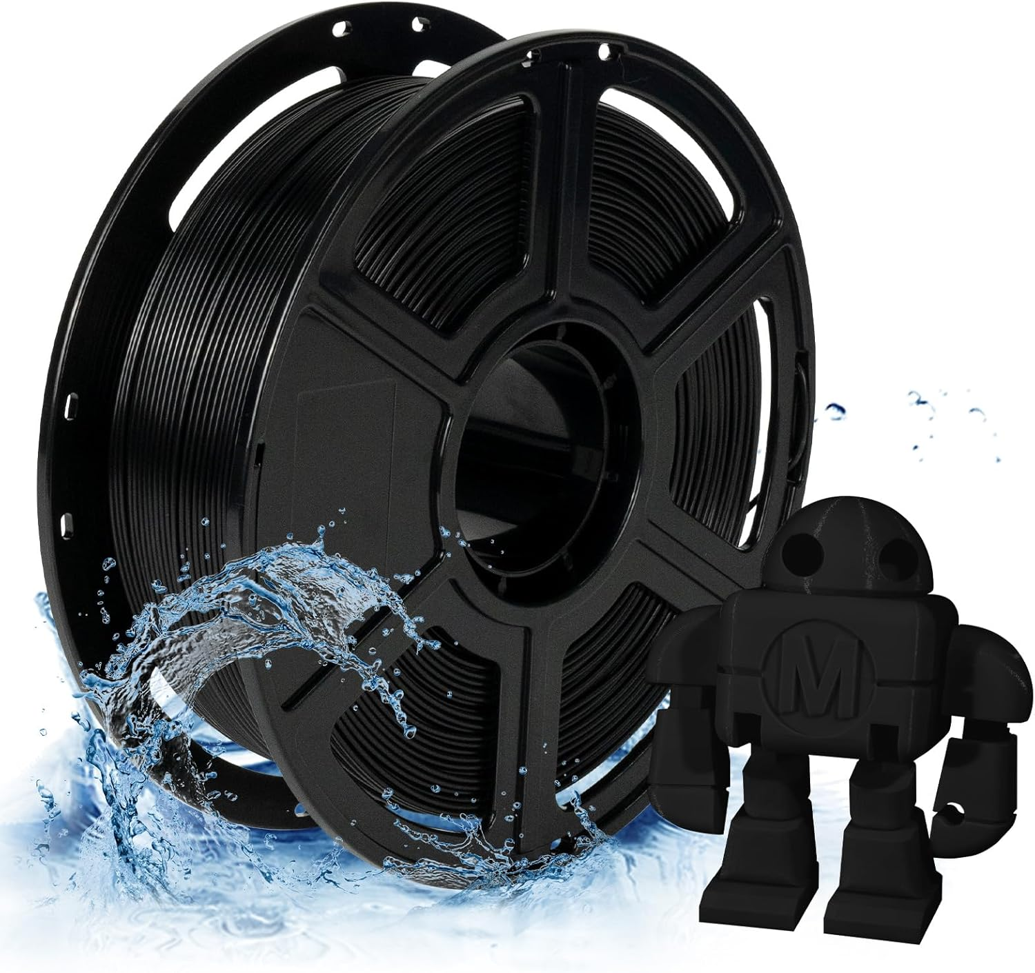 PETG Pro Filament 1.75Mm Black, 3D Printer Filament 1Kg (2.2Lbs) Spool, Dimensional Accuracy +/- 0.02Mm, 3D Printing Filament for Various Mechanical Parts, Waterproof Parts