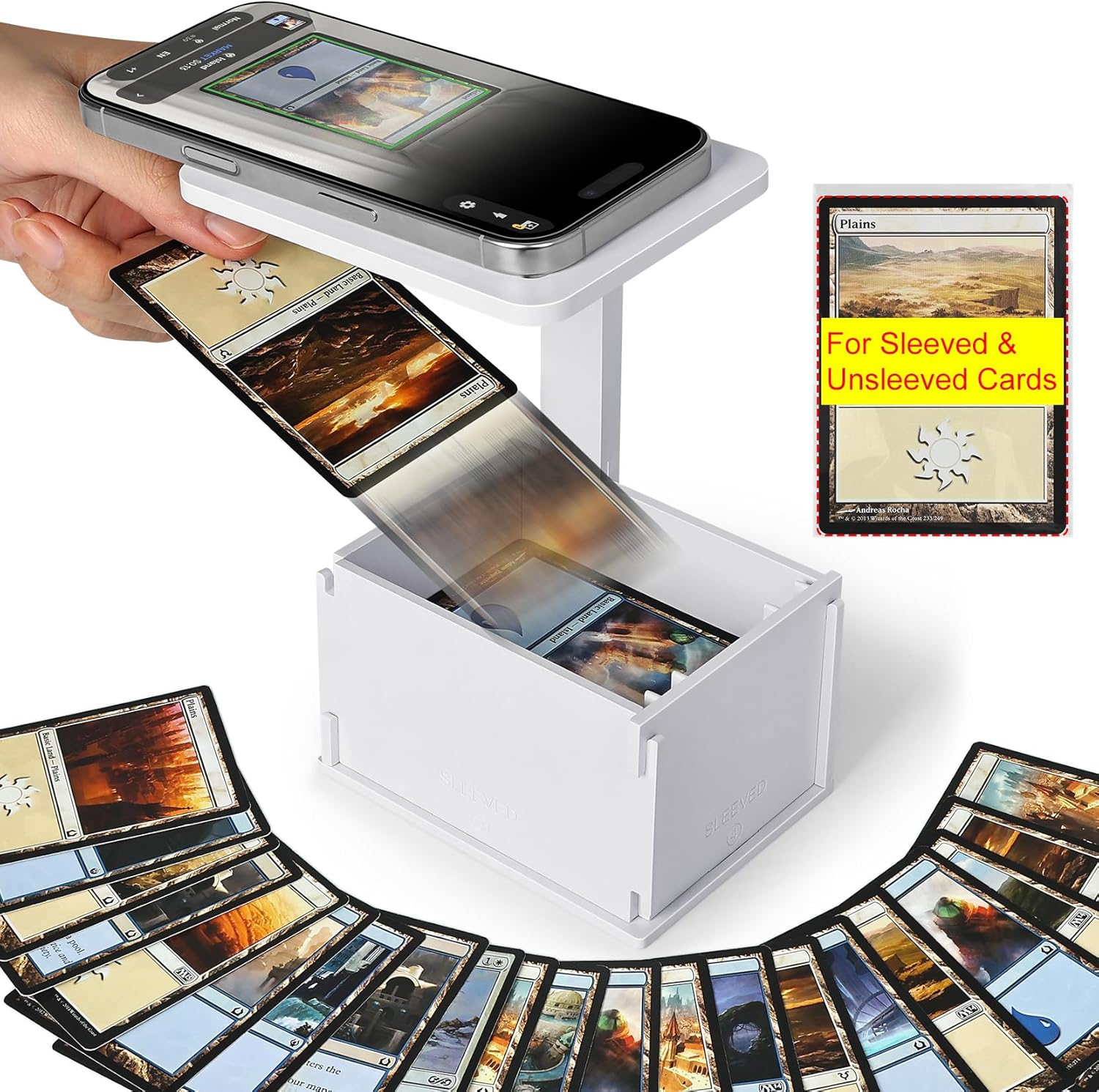 MTG TCG Card Scanner Stand Phone Holder for Standard Size Sleeved Unsleeved Card