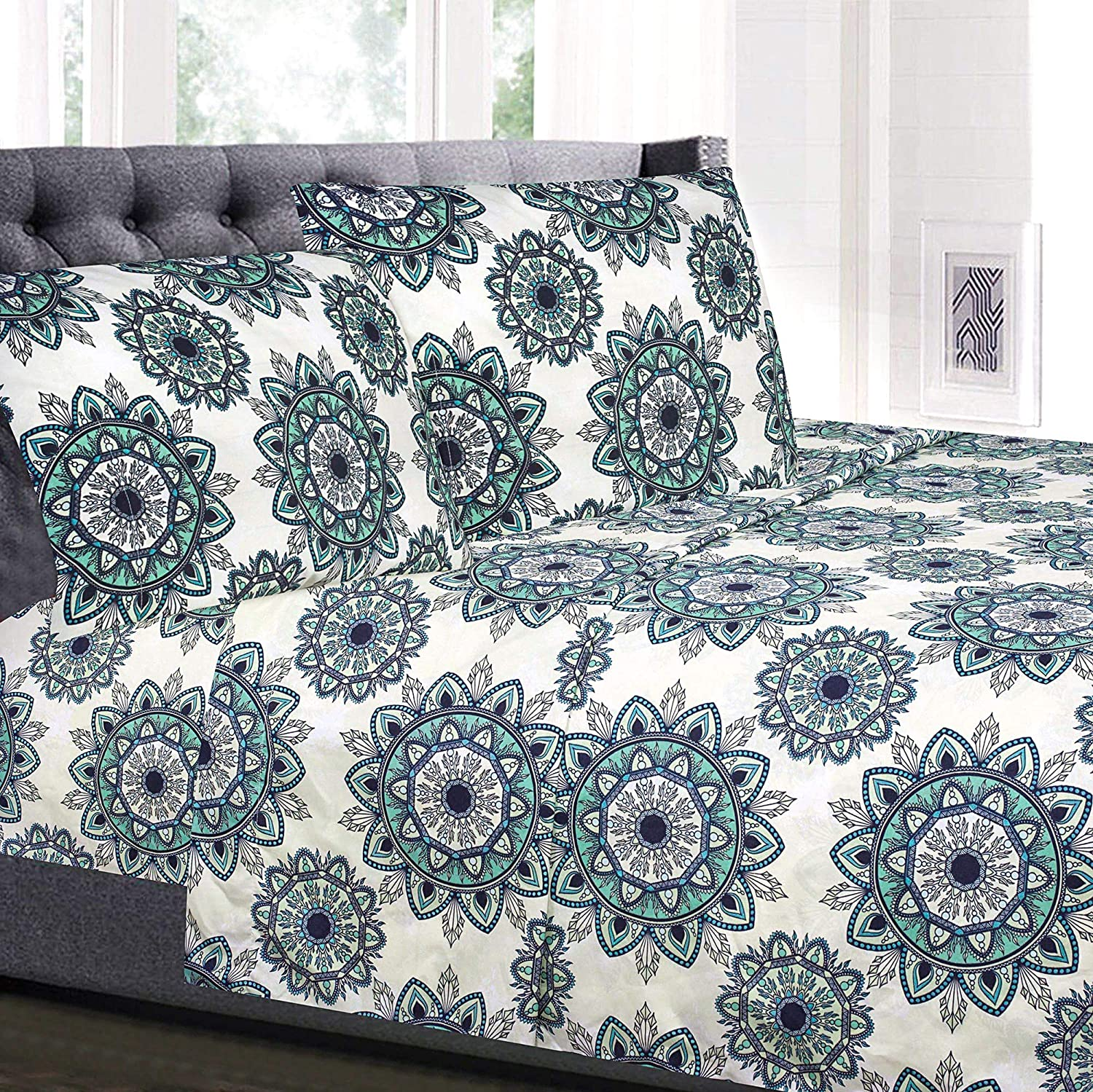 Luxury 1800 Thread Count Egyptian Microfiber Sheet Set - 12 Piece Bedding Set