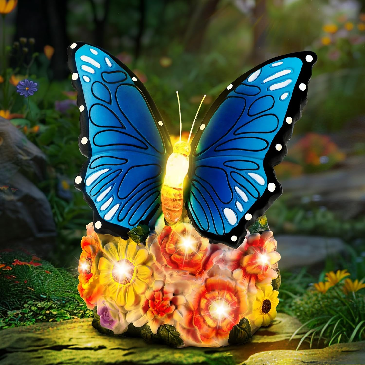 Christmas Gifts for Women Mom Wife, Butterfly Gifts for Women Mom Grandma Sister, Grandma Christmas Gifts, Butterfly Statue Solar Lights Outdoor Garden Decor for outside Yard Patio Balcony Front Porch Home Decorations Ornaments