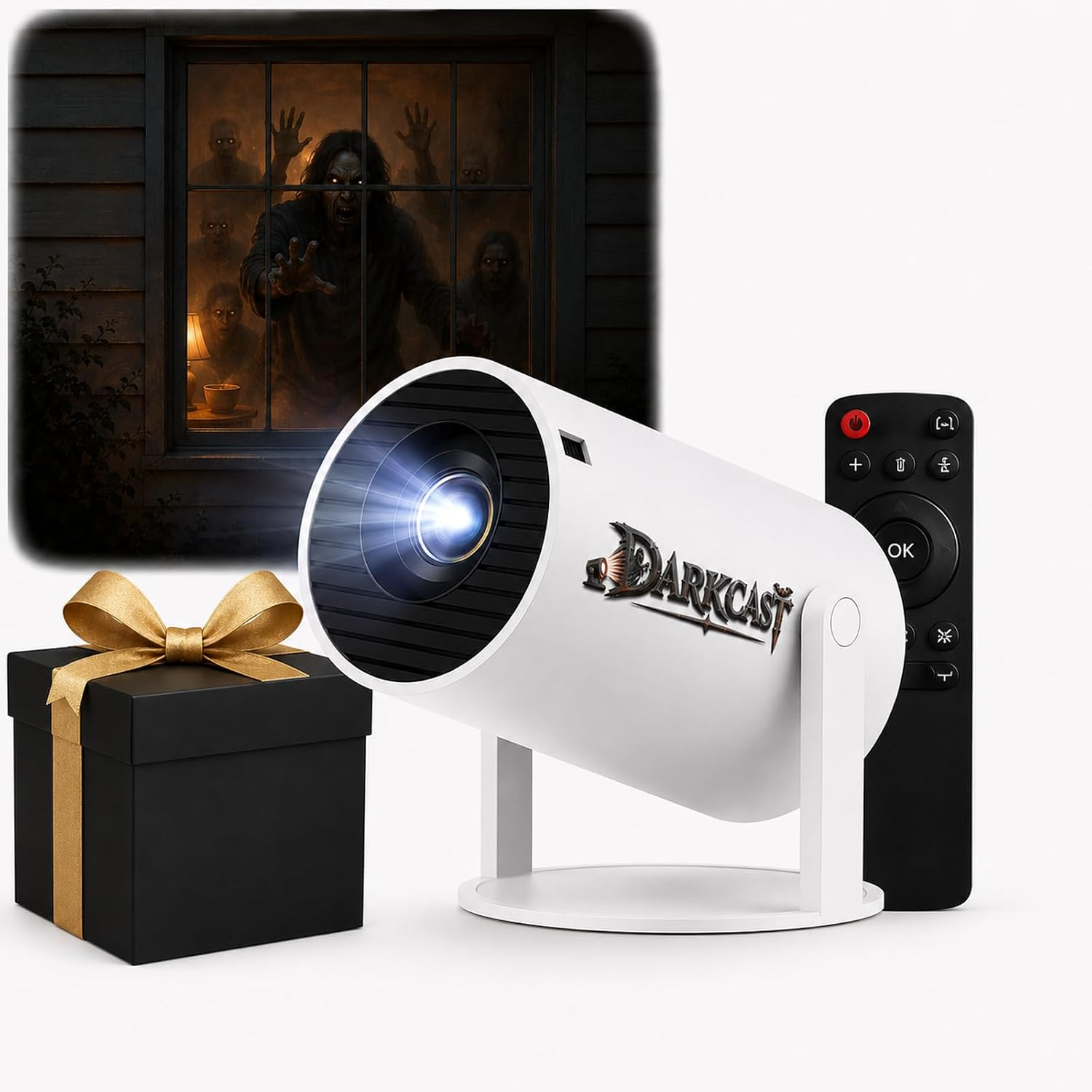 Darkcast Halloween Projector, Wifi Bluetooth, Built-In Speaker, 4K UHD