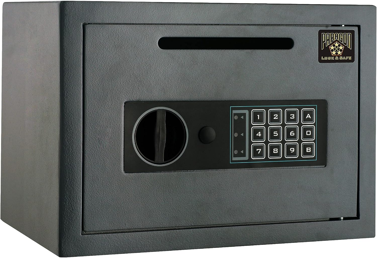 Electronic Safe Deposit Box - Drop Safe with Digital Keypad and 2 Manual Override Keys for Business Cash Drops or Home Safety by Paragon Safes
