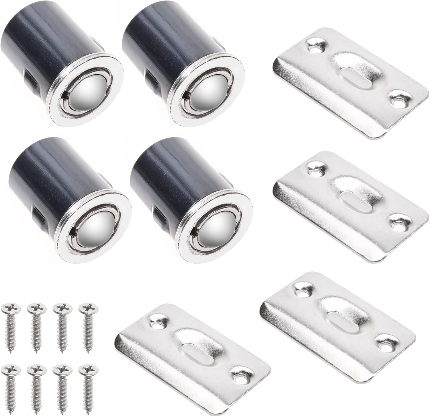 Adjustable Door Ball Catch Brushed Nickel Ball Bearing Hardware With Spring