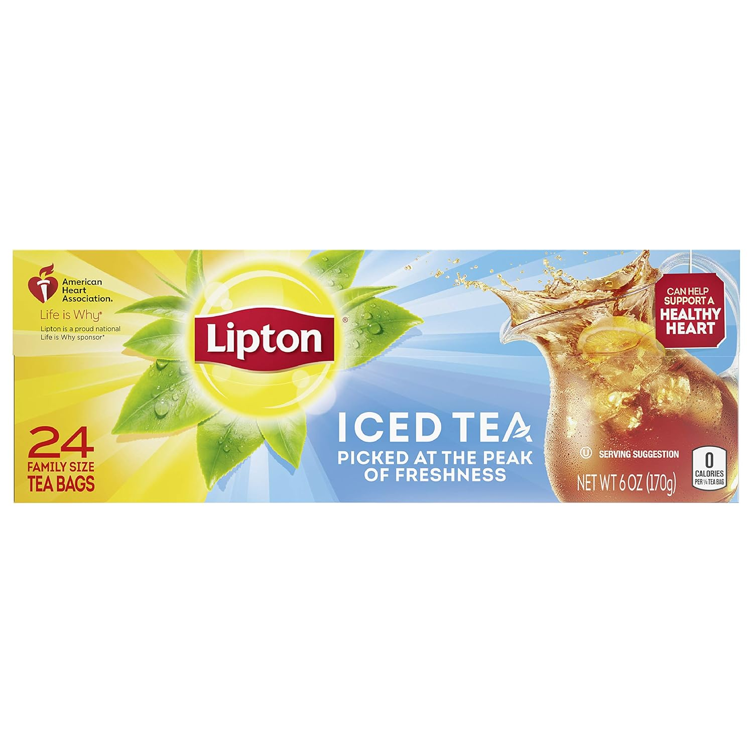 Iced Tea Mix, Black Tea, Unsweetened Iced Tea, Family Size, 24 Tea Bags