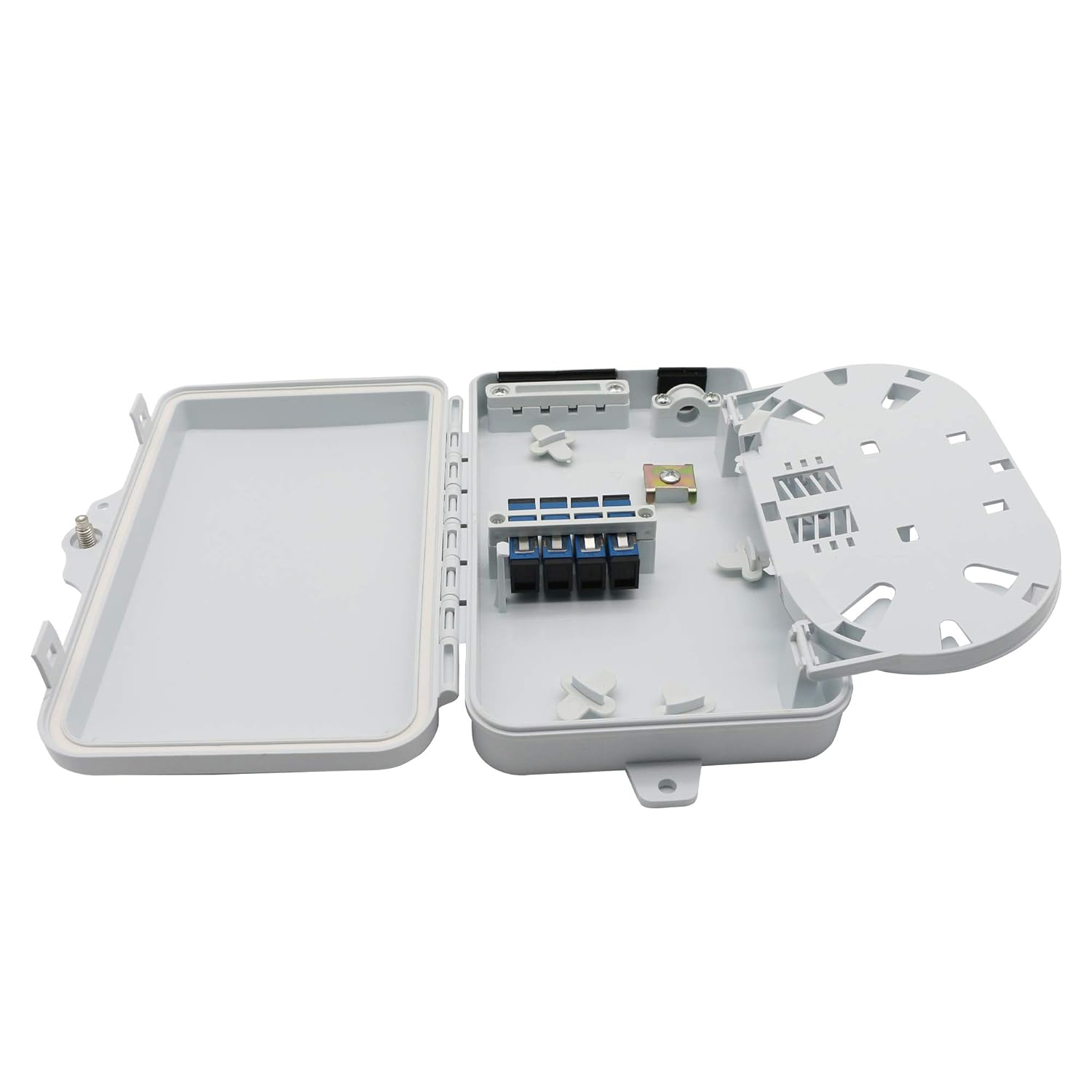 4 Core FTTH Fiber Distribution Box, 4 Port Fiber Distribution Box Splitter Box, for SC, FC, E2000 Adapters